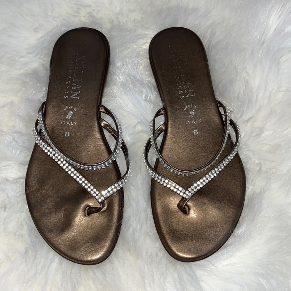 Silver jeweled Strap Sandals